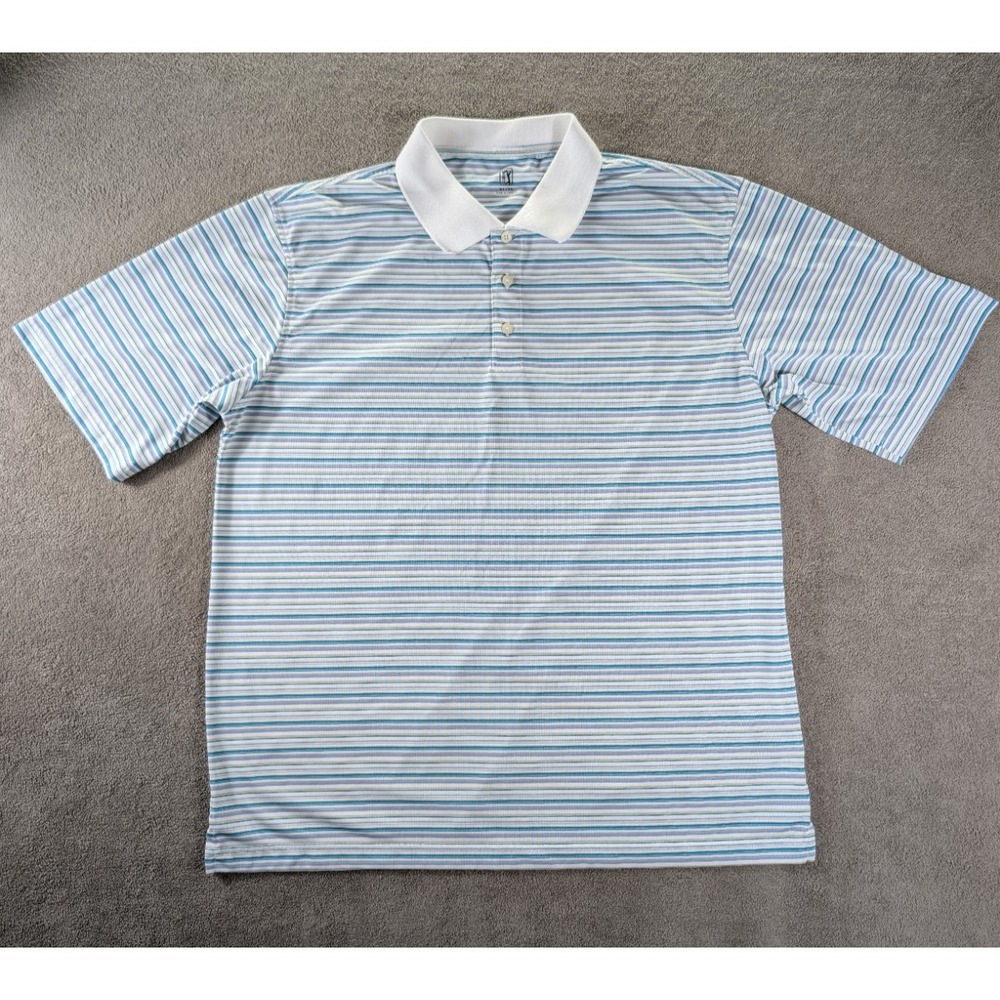 PGA Tour‎ Golf Shirt Mens Size XL Striped Golfing Athleisure Preppy